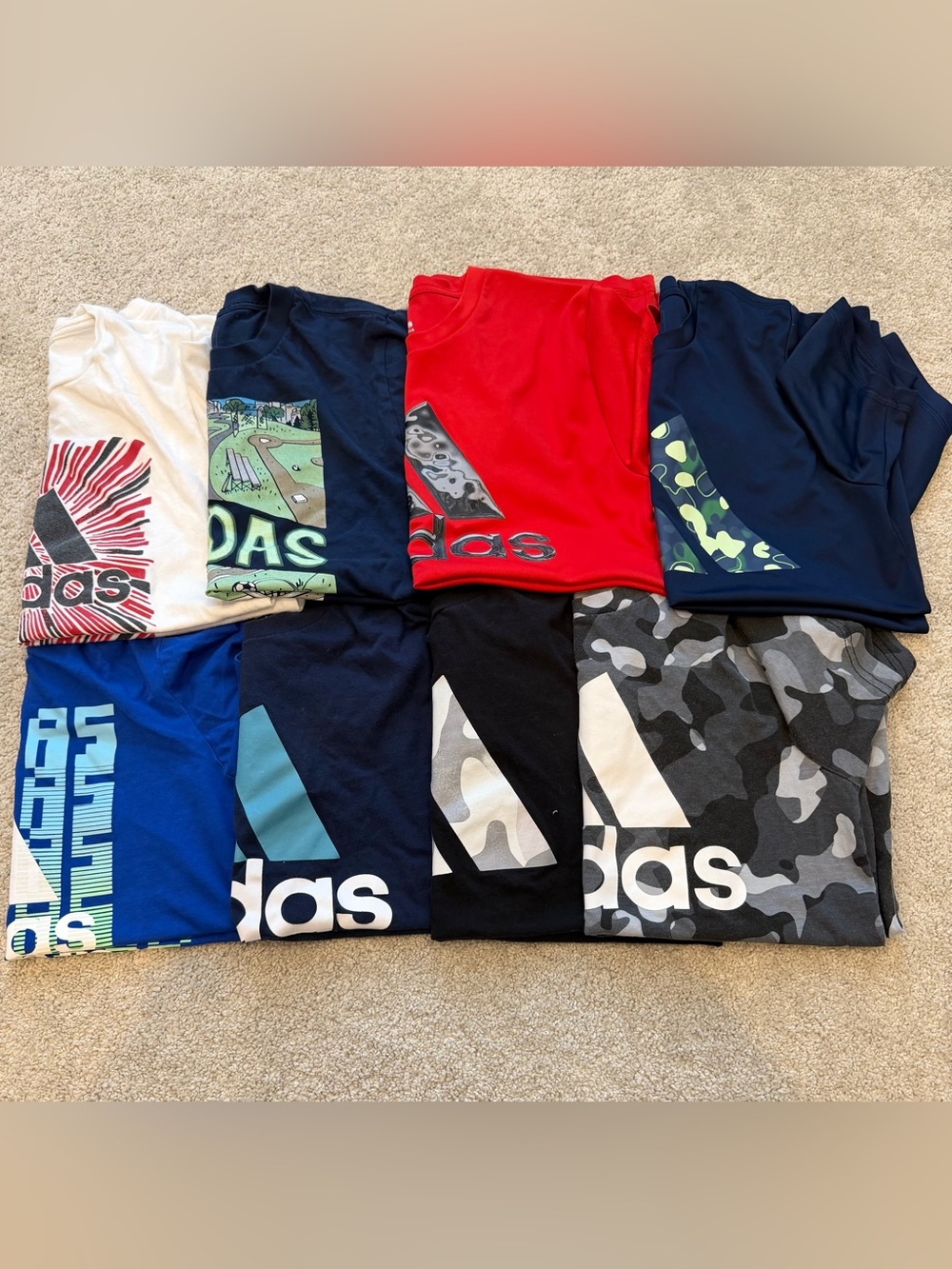Adidas Boys T-Shirt Lot of 8 Youth Medium 10/12